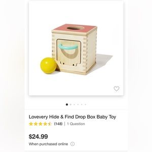 Lovevery hide and find drop box and Bloomingville Wooden animals